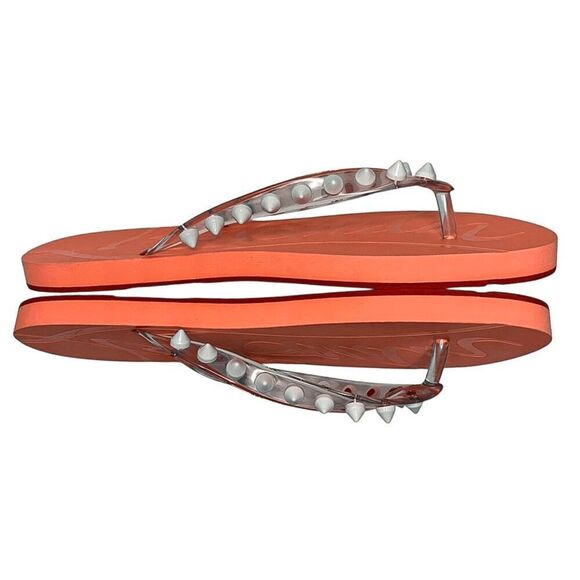 Christian Louboutin Loubi Flip Flop Spikes Donna Flat Thong Sandals EU 37 US 7 - Picture 7 of 9